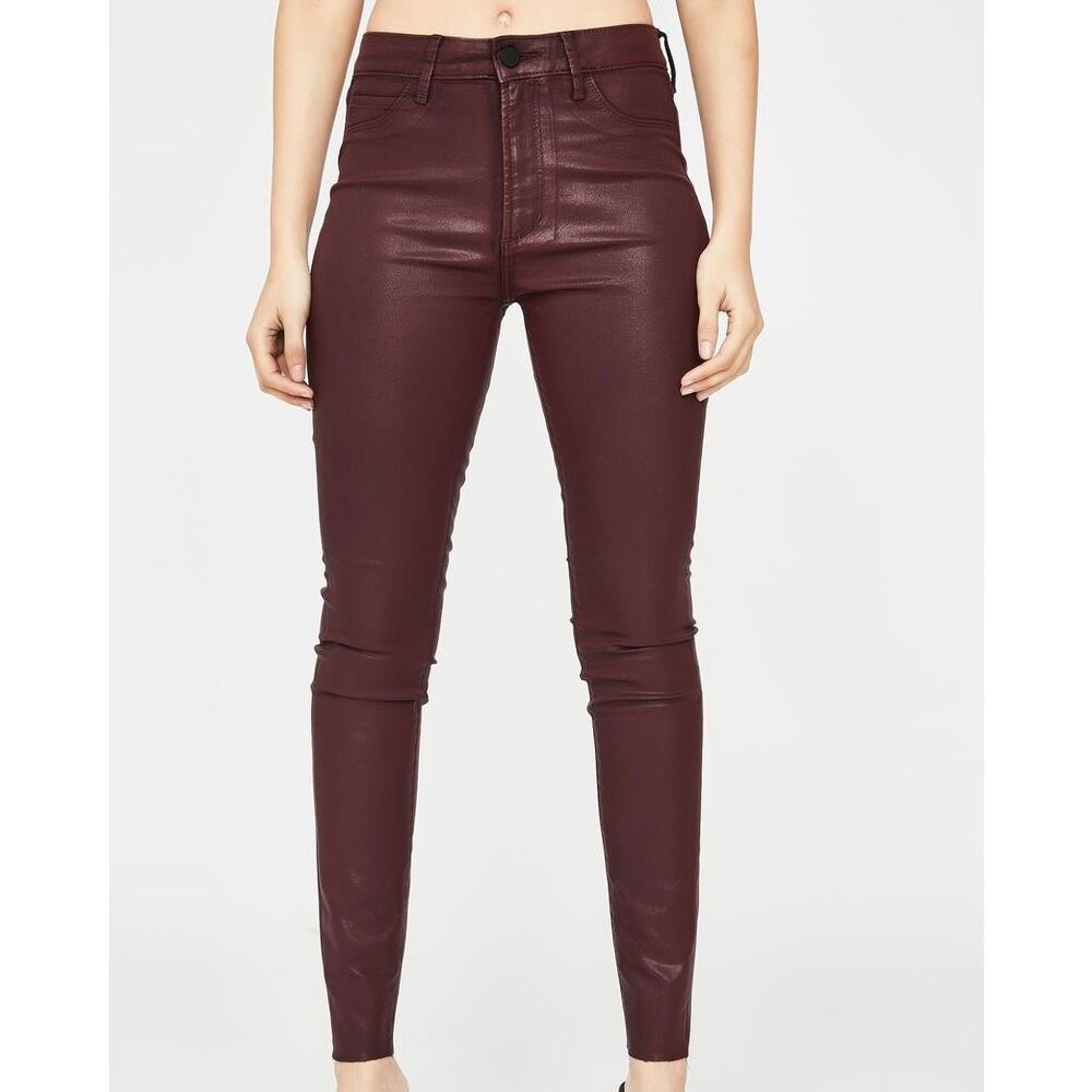 Articles of Society Heather High Rise Maroon Brown Skinny Pants 25 XS